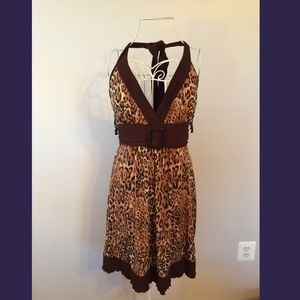 NWT Cheetah print halter dress